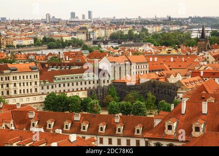 Splendida vista sui tetti di Praga Foto Stock