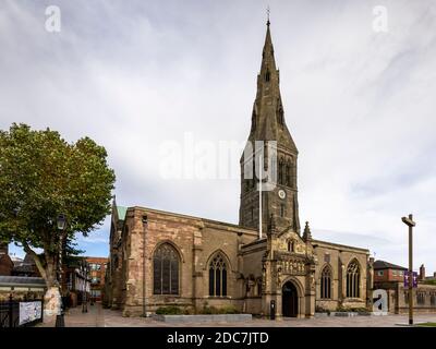 La Cattedrale di Saint Martin, Leicester, comunemente conosciuta come Leicester Cathedral, Leicestershire, Inghilterra Foto Stock