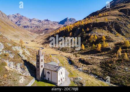 Valle della Grossina, Valtellina, Malthera, Santuario della Madonna della neve Foto Stock