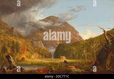 Thomas Cole, (artista), americano, 1801 - 1848, una vista del Passo della montagna chiamato la tacca delle Montagne bianche (Crawford Notch), 1839, olio su tela, totale: 102 x 155.8 cm (40 3/16 x 61 5/16 in.), incorniciato: 135.9 x 189.6 x 14 cm (53 1/2 x 74 5/8 x 5 1/2 pollici Foto Stock
