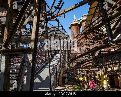 Völklingen Hutte Ironworks, Patrimonio dell'Umanità, Saarbrücken, Saarland, Germania Foto Stock