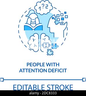 Persone con icona di concetto di deficit di attenzione Illustrazione Vettoriale