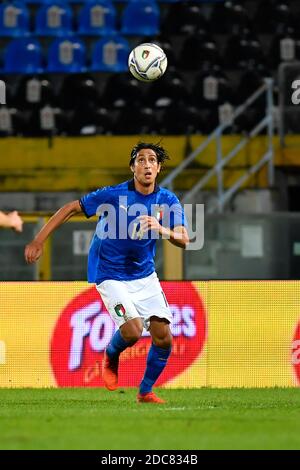 Pisa, Italia. 18 Nov 2020. Il pullman italiano U21 Paolo Nicolato, già matematicamente qualificato per i Campionati europei come prima del gruppo e con un sacco di turnover, continua a vincere e convincere, demolendo la Svezia 4-1 all’Arena Garibaldi di Pisa. (Foto di Domenico Cippitelli/Pacific Press/Sipa USA) Credit: Sipa USA/Alamy Live News Foto Stock