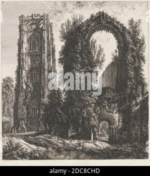 George Cuitt il giovane, (artista), britannico, 1779 - 1854, Fontane, 1822, incisione, piatto: 30 x 27 cm (11 13/16 x 10 5/8 pollici), foglio: 41.9 x 32.6 cm (16 1/2 x 12 13/16 pollici), tappetino: 55.9 x 40.6 cm (22 x 16 pollici Foto Stock