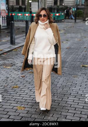 Myleene Klass ha visto arrivare al Global radio Studios di Londra. Foto Stock