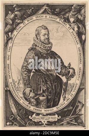 Hendrick Goltzius, (artista), olandese, 1558 - 1617, Jacques de la Faille, probabilmente 1589, incisione Foto Stock