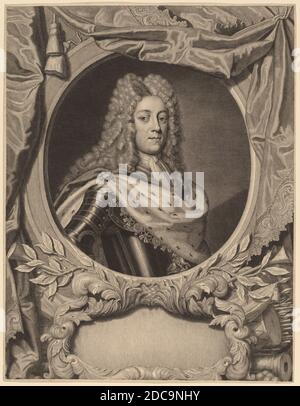 Pieter Stevens van Gunst, (artista), olandese, 1659 - c.. 1724, Re Giorgio II, incisione Foto Stock