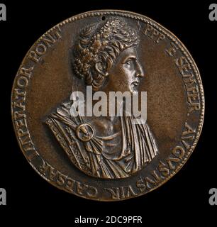 Cristoforo di Geremia, (artista), romano, attivo 1456 - 1476, Costantino il Grande, c.. 1468, bronzo, totale (diametro): 7.3 cm (2 7/8 in.), peso lordo: 177.44 gr (0.391 lb.), asse: 6:00 Foto Stock