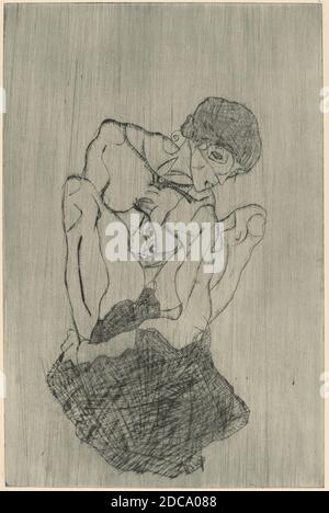 Egon Schiele, (artista), Austriaco, 1890 - 1918, Kummernis, Das Graphische Werk von Egon Schiele, (serie), pubblicato nel 1922, drypoint Foto Stock