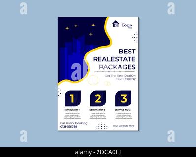 Real Estate Corporate Flayer Vector TM Plate, Real Estate Development Company Promotion Flayer Template Illustrazione Vettoriale