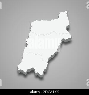 La mappa isometrica 3d di Atacama è una regione del Cile, illustrazione vettoriale Illustrazione Vettoriale