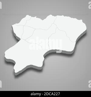 La mappa isometrica 3d di Artvin è una provincia della Turchia, illustrazione vettoriale Illustrazione Vettoriale
