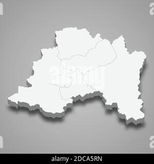 La mappa isometrica 3d di Santiago è una regione del Cile, illustrazione vettoriale Illustrazione Vettoriale