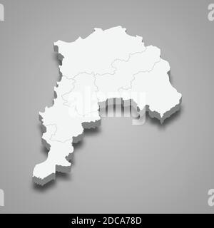 La mappa isometrica 3d di Valparaiso è una regione del Cile, illustrazione vettoriale Illustrazione Vettoriale