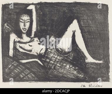Otto Müller, (artista), tedesco, 1874 - 1930, Girl on a Couch (Madchen auf dem Kanapee), 1921/1922, litografia Foto Stock