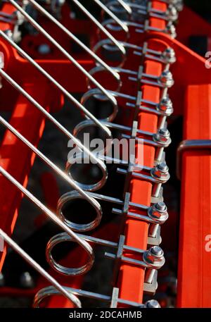 15 novembre 2020 - Inghilterra Regno Unito: Primo piano di macchinari agricoli dai colori vivaci Foto Stock