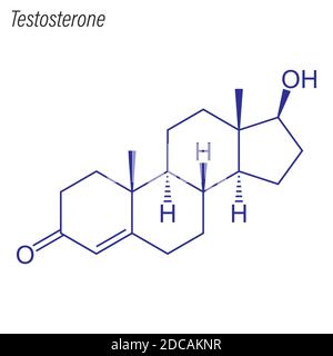 Formula scheletrica di testosterone. Molecola chimica del farmaco. Illustrazione Vettoriale