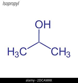 Alcol isopropilico (isopropanolo, 2-propanolo) molecola. Utilizzato in  soluzioni disinfettanti e come solvente. Formula di scheletro Immagine e  Vettoriale - Alamy