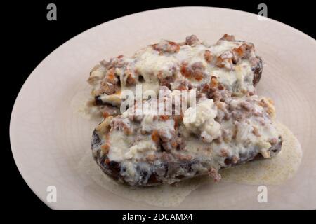 melanzane con carne e salsa di besciamella Foto Stock