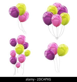 Colour Glossy Balloons Set Illustration Foto Stock