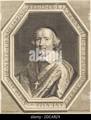 Jean Morin, (artista), francese, c.. 1600 - 1650, Philippe de Champaigne, (artista dopo), francese, 1602 - 1674, Nicolas de Netz, incisione Foto Stock