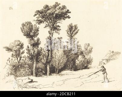 Jean-Jacques de Boissieu, (artista), francese, 1736 - 1810, Petit Bosquet au Chasseur, 1772, incisione e punto secco Foto Stock