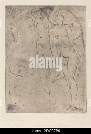 Wilhelm Lehmbruck, (artista), tedesco, 1881 - 1919, Grande Resurrezione (Grosse Auferstehung), 1913, drypoint Foto Stock