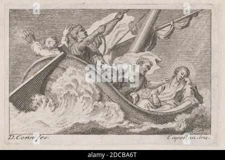 Cristo su una barca con pescatori, ca. 1760-93. Foto Stock