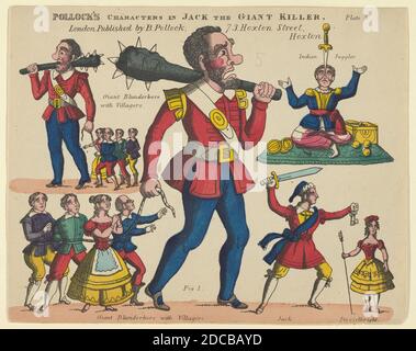 Personaggi, da Jack the Giant Killer, Plate 3 per un Toy Theatre, 1870-90. Foto Stock