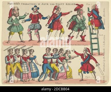 Personaggi, da Jack the Giant Killer, Plate 5 per un Toy Theatre, 1870-90. Foto Stock