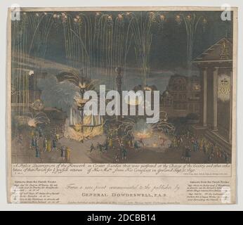 Una descrizione perfetta del fuoco in Covent Garden che è stato eseguito su incarico del Gentry e di altri abitanti di quella parrocchia per YE joyfull rituran [sic] del suo ma[jes]legame dalla sua conquista in Irlanda, 10 settembre 1690, (1809). Foto Stock