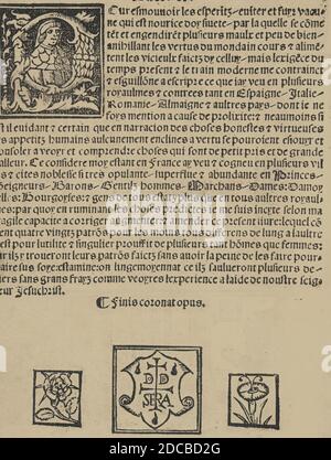 Libro nouellamete composito per maestro Domenico da sera...lauorare di sogni sorte di puntini, title page (verso), 12 aprile 1532. Foto Stock