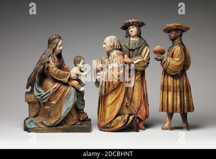 Vergine col Bambino, da un gruppo di adorazione, tedesco, ca. 1515-20. Foto Stock