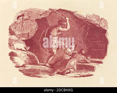 Thomas Bewick, (artista), British, 1753 - 1828, Murder Scene, incisione in legno rosso su carta wove, foglio: 15/16 x 18.4 cm (8 1/4 x 7 22.7 pollici Foto Stock