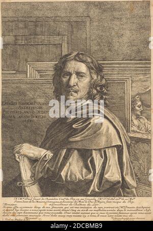 Jean Pesne, (artista), francese, 1623 - 1700, Nicolas Poussin, (artista dopo), francese, 1594 - 1665, Nicolas Poussin, 1650, incisione Foto Stock