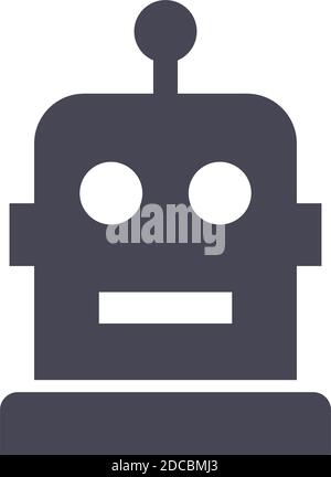 Icona cranio robot divertente o simbolo avatar ai illustrazione vettoriale Illustrazione Vettoriale
