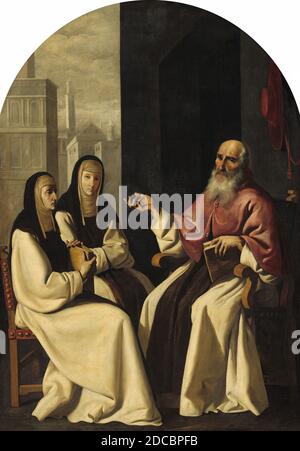 Francisco de Zurbarán, (pittore), spagnolo, 1598 - 1664, spagnolo 17 ° secolo, (pittore), San Girolamo con San Paula e San Eustochium, c.. 1640/1650, olio su tessuto, totale: 245.7 x 173.5 cm (96 3/4 x 68 5/16 in.), incorniciato: 264.2 x 192.4 x 9.5 cm (104 x 75 3/4 x 3 3/4 in Foto Stock