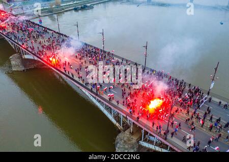 Varsavia, Polonia - Ottobre 30 2020: Celebrazione della Giornata Nazionale dell'Indipendenza Foto Stock