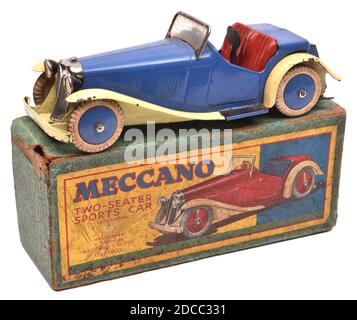Meccano giocattolo per bambini a due posti per auto sportiva degli anni '40 Foto Stock