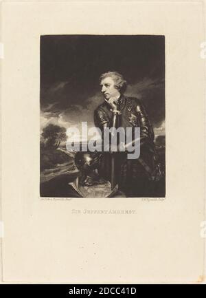 Samuel William Reynolds i, (artista), britannico, 1773 - 1835, Sir Joshua Reynolds, (artista dopo), inglese, 1723 - 1792, Sir Jeffery Amherst, mezzotint Foto Stock