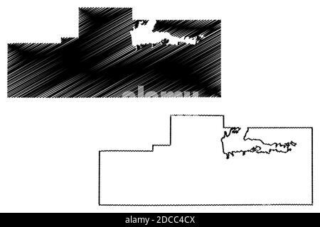 Grenada County, Mississippi (Stati Uniti, Stati Uniti d'America, Stati Uniti, Stati Uniti, Stati Uniti) mappa vettoriale illustrazione, schizzo scrimolo Grenada mappa Illustrazione Vettoriale