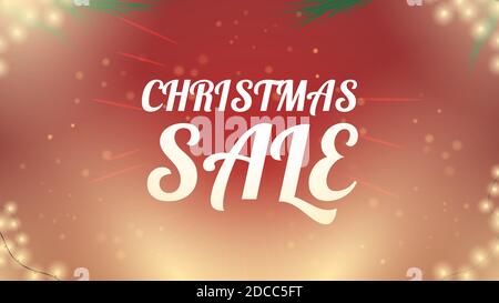 Poster di vendita di Natale. Ghiandole incandescenti, splendido sfondo con particelle. Rami di albero. Buon Natale e Felice Anno Nuovo. Illustrazione vettoriale Illustrazione Vettoriale