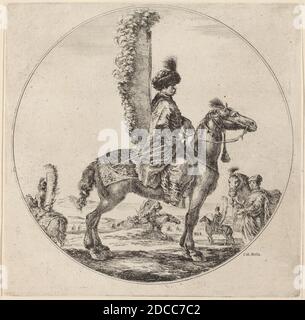 Stefano della Bella, (artista), fiorentino, 1610 - 1664, Polacco Hussar, Cavallino, (serie), incisione Foto Stock