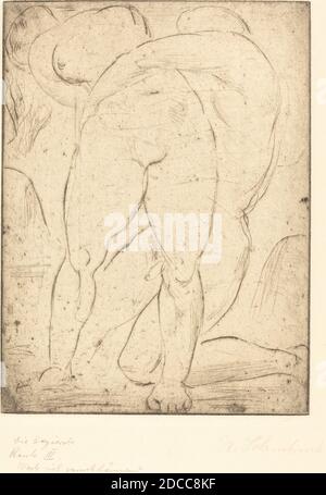 Wilhelm Lehmbruck, (artista), tedesco, 1881 - 1919, Passion II (Leidenschaft II), 1914, drypoint Foto Stock