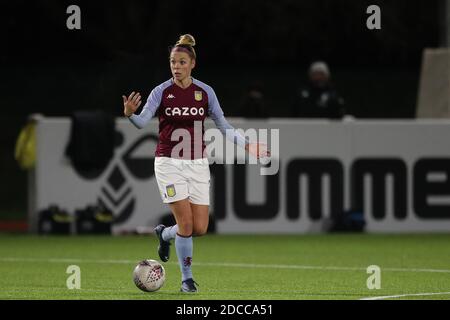 DURHAM, INGHILTERRA. 18 NOVEMBRE Nadine Hanssen di Aston Villa durante la partita fa Women's Continental League Cup tra Durham Women e Aston Villa al Castello di Maiden, Durham City, mercoledì 18 novembre 2020. (Credit: Mark Fletcher | MI News) Credit: MI News & Sport /Alamy Live News Foto Stock