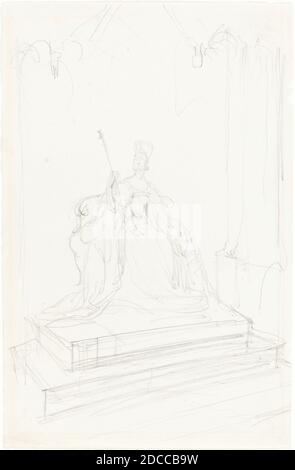 Sir George Hayter, (artista), British, 1792 - 1871, Studio per 'Queen Victoria', 1838, grafite su carta di wove, totale: 20.1 x 13 cm (7 15/16 x 5 1/8 pollici Foto Stock
