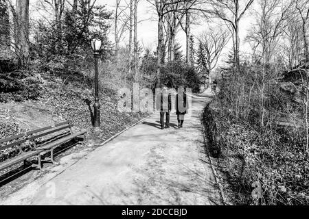 percorso a piedi attraverso il grande parco della città Foto Stock