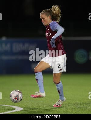 DURHAM, INGHILTERRA. 18 NOVEMBRE Marisa Ewers di Aston Villa durante la partita fa Women's Continental League Cup tra Durham Women e Aston Villa al Castello di Maiden, Durham City, mercoledì 18 novembre 2020. (Credit: Mark Fletcher | MI News) Credit: MI News & Sport /Alamy Live News Foto Stock