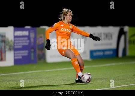 DURHAM, INGHILTERRA. 18 NOVEMBRE Sian Rogers di Aston Villa durante la partita fa Women's Continental League Cup tra Durham Women e Aston Villa al Castello di Maiden, Durham City, mercoledì 18 novembre 2020. (Credit: Mark Fletcher | MI News) Credit: MI News & Sport /Alamy Live News Foto Stock