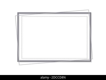 Modello cornice rettangolare sfondo bianco orizzontale Illustrazione Vettoriale